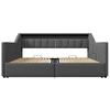 Daybed, Sofa Bed, 90 x 200cm, With USB and Type-C, LED Strip, With 2 Drawers, Storage Bags, Multifunctional Pull-Out Bed, Without Mattress, Grey