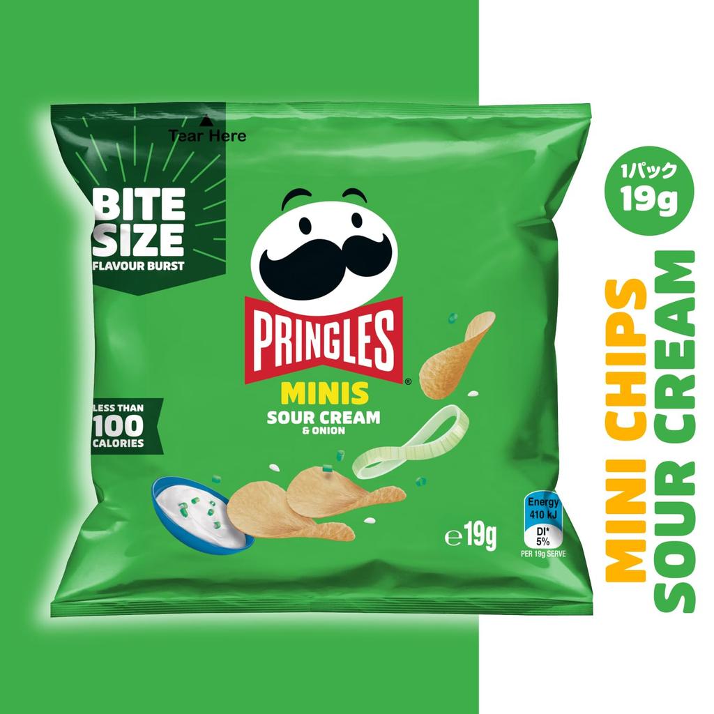 Мини-чипсы Pringles со вкусом сметаны и лука 19 г x 5 пакетов x 6 штук набор и [Покупка набора]