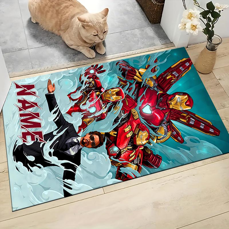 Custom Name Deadpool Wolverine Carpet Rug Customizable Soft Washable Anti-Slip Home Living Room Sofa Mats Personalized Rug. 090923