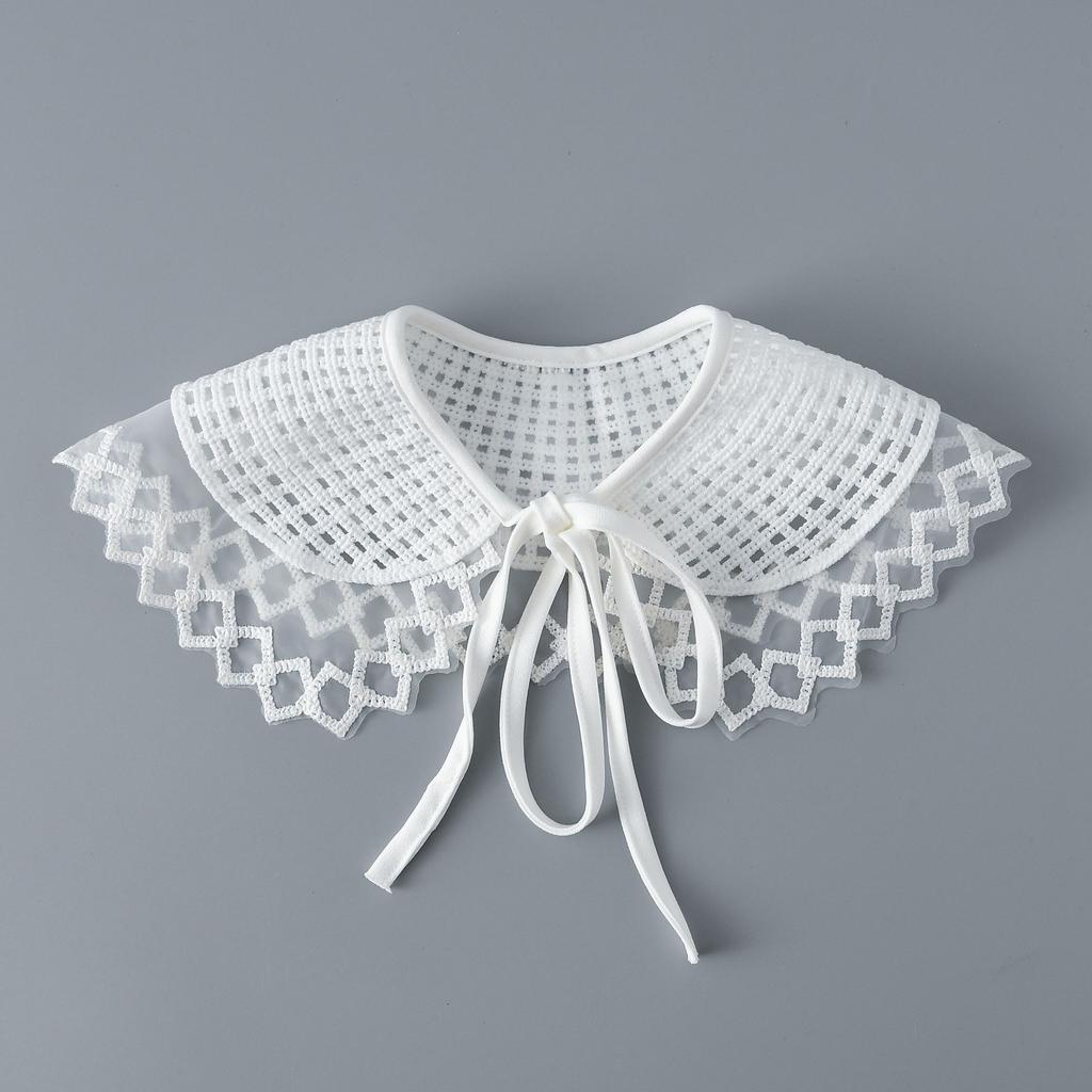 Женский белый вышитый фальшивый воротник шали повседневный свитер платье съемный воротник винтажный принт кружевные накидки фальшивый воротник