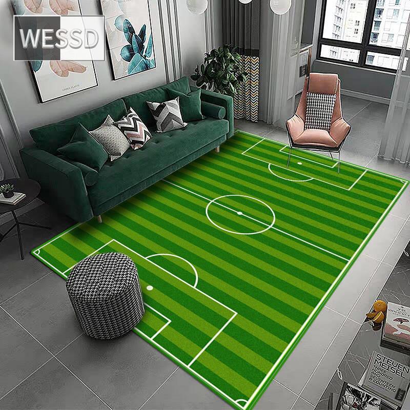 3D Football Field Capet For Living Room Soft Floor Mat Microfiber Large Carpet