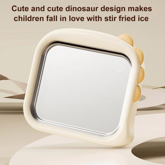 Kids Ice Cream Maker Stainless Steel Freezing Yogurt & Sorbet Machine with 2 Scrapers No-Electricity DIY Homemade Rolled Ice Cream Kit for Family Fun