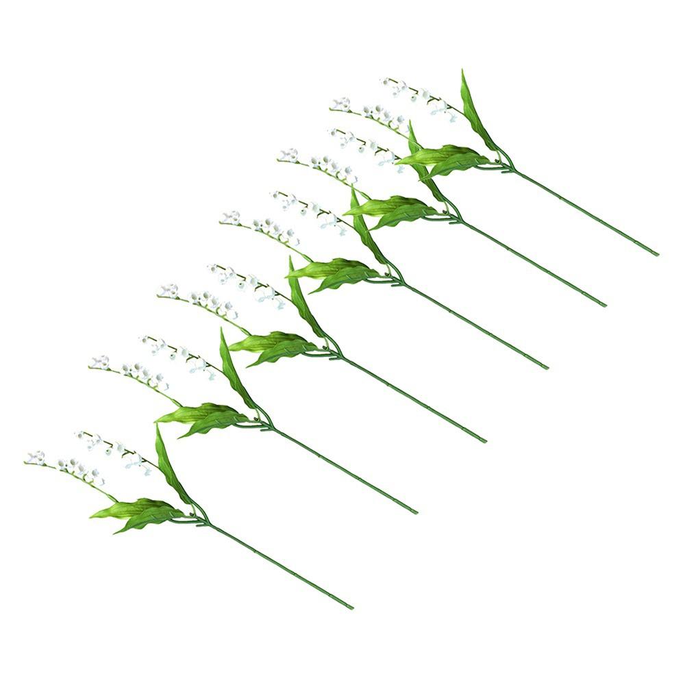 6 шт. Свадебные букеты, аксессуары, имитация ландыша, пластиковые поддельные цветы, украшение для гостиной, спальни