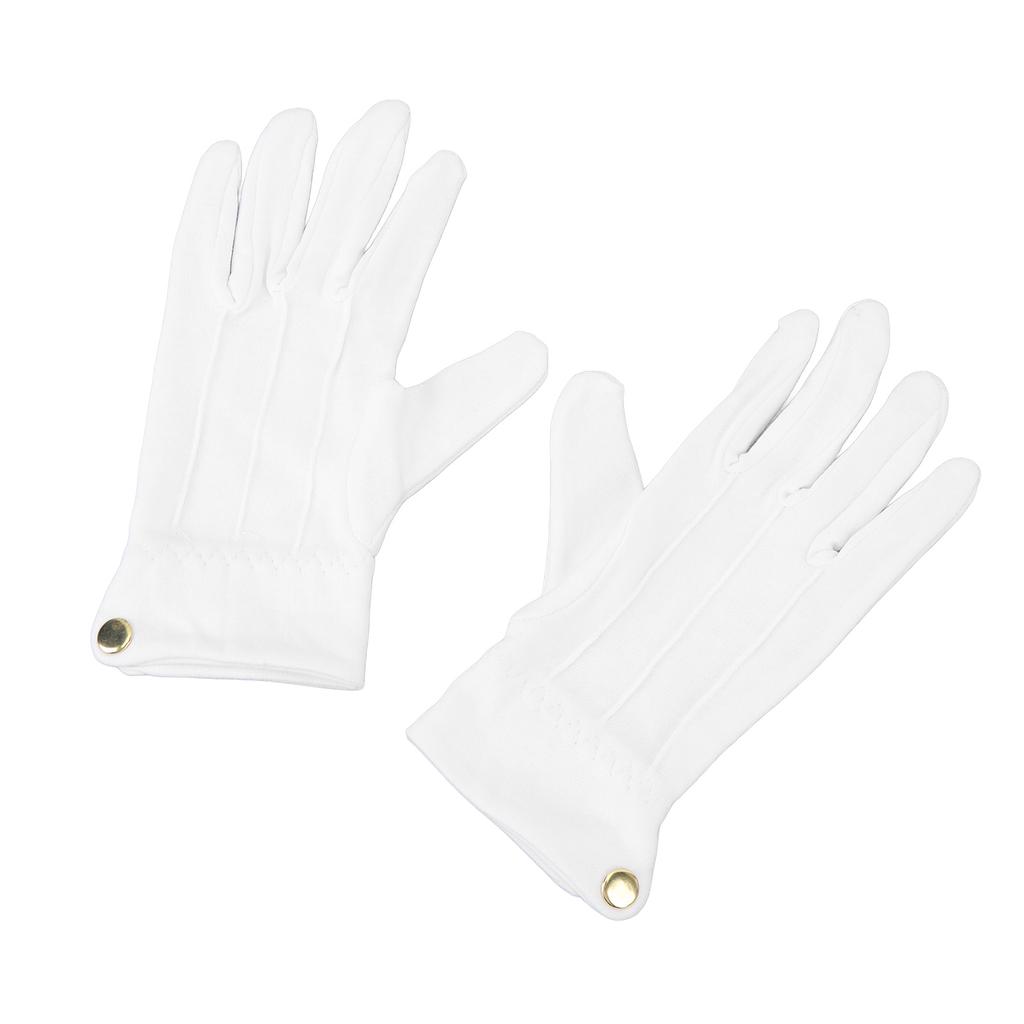 2 шт. Бильярдные перчатки Соревновательные перчатки рефери Профессиональные белые перчатки с манжетой на кнопке Полиэстер Хлопок