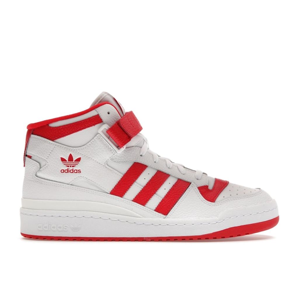 Adidas Forum Mid White Vivid Red Unisex Sneakers Cloud-White GY5819