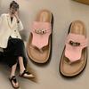 Шлепанцы на толстой подошве, женская летняя пляжная обувь, две сандалии, маленькие повседневные ленивые маффины, полушлепанцы