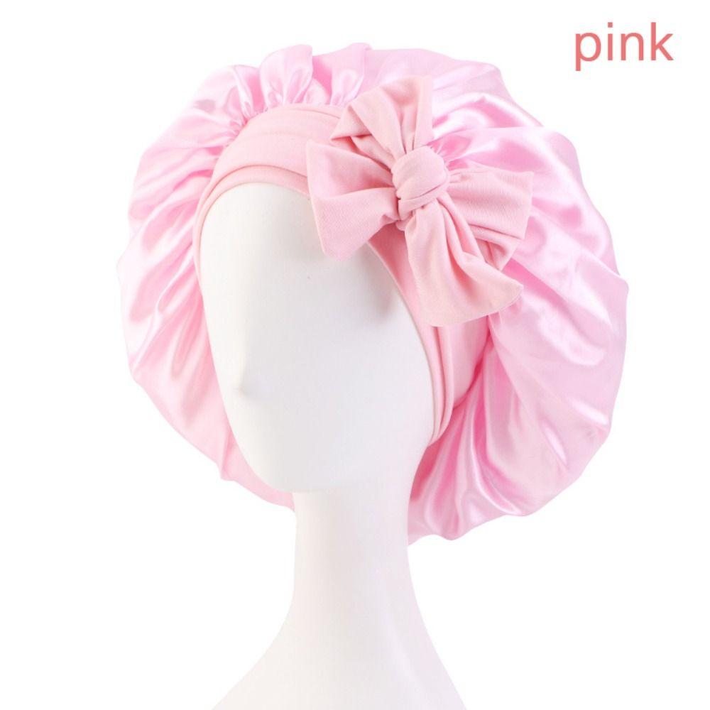 Turban Bonnet Silk Nightcap Hair Care Sleep Hat Headwear Sleeping Cap  Women Children