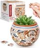 PieceRelax 80-Piece Plastic 3D Flower Pot Puzzle "Autumn Abundance" (10x10x7cm) - Perfect as a Gift for Kids, Pen Holder, or as a Candy Tin [K1127]