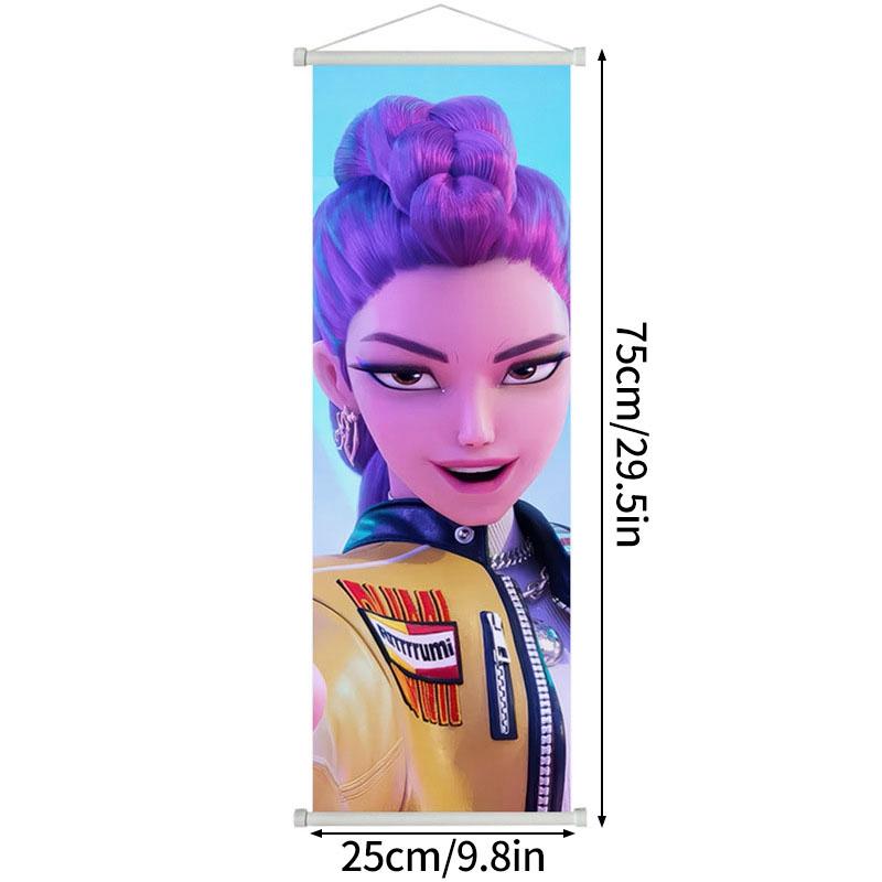 К-поп Охотники на демонов Задник Huntrix Мультяшный гобелен К-поп Воин Постер Домашняя вечеринка Настенный фон