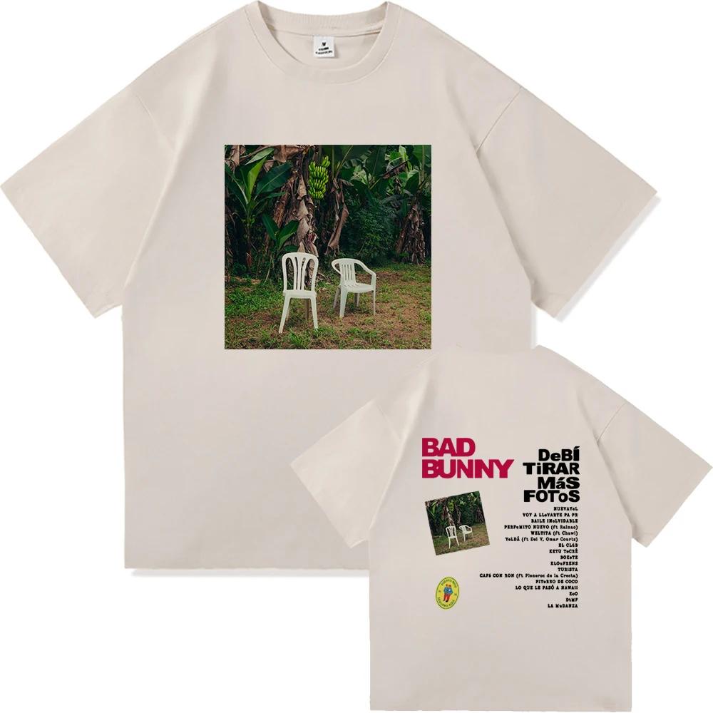 Футболка Dtmf Fragment Shot Bad Rabbit 2025 Новый альбом Мужская и женская одежда Harajuku Высококачественная хлопковая футболка с верхом