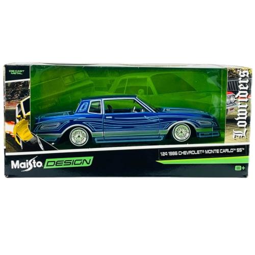 Maisto 1/24 scale Chevrolet Monte Carlo 1986 Blue Custom Lowriders Series / Diecast Model Car, Finished Product 32542