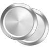 Small Round Pizza Pan Set 2 Mini Stainless Steel Pizza Tray, Round Pizza Plate For Pie Cookie Pizza Cake, Non Toxic & Heavy Duty, Brushed Finish &