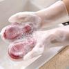 Dishwashing Cleaning Gloves Magic Silicone Rubber Dish Washing Gloves for Household Sponge Scrubber Kitchen Cleaning Tools