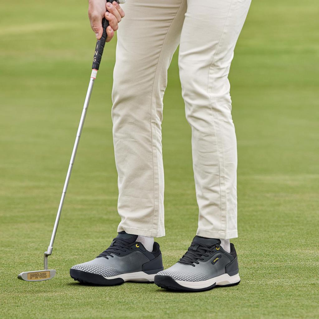 Широкие кроссовки для гольфа 2E 4E, кроссовки для гольфа с шипами, водонепроницаемые, легкие, тренировочные кроссовки для гольфа [FitVille] мужские, противоскользящие