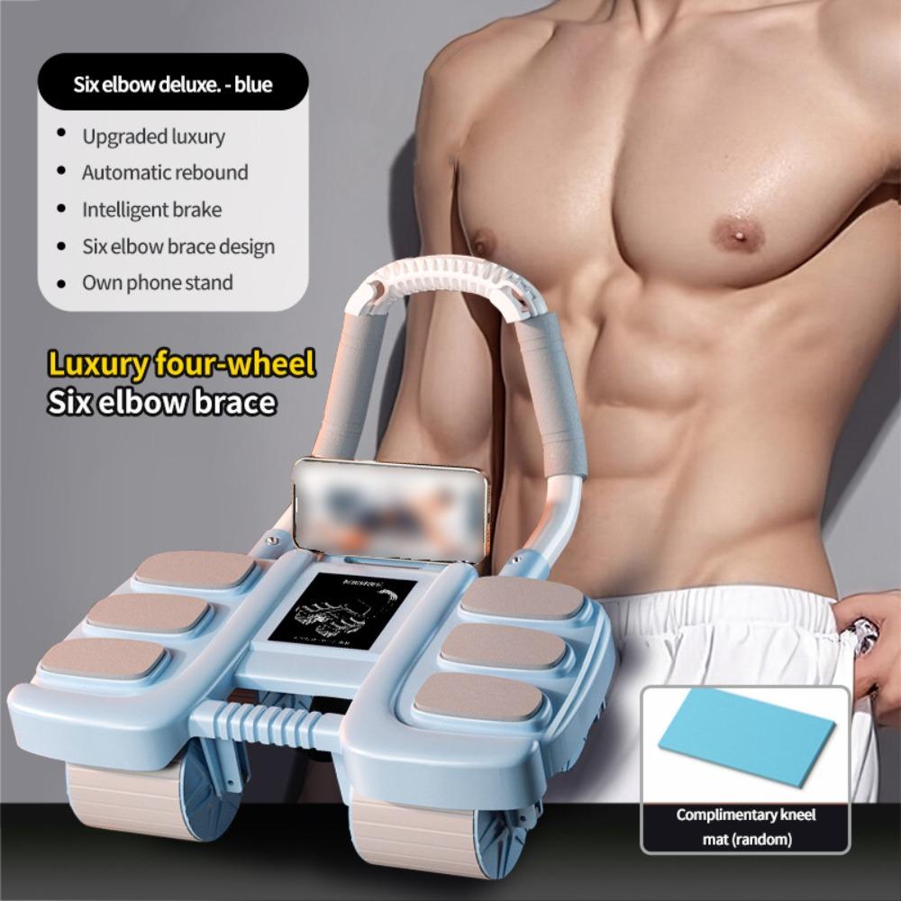 6/8 Elbow Support Abdominal Workout Roller Four-Wheel Core Strengthening Trainer  Men/Women