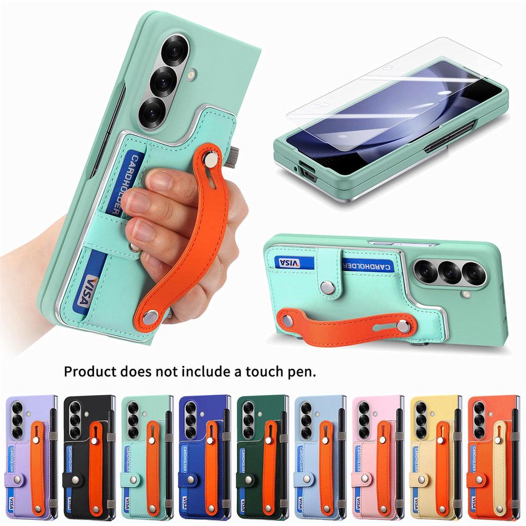 Кросс-бордерный чехол-кошелек на запястье для Samsung Z Fold7 - Корпус из ПК с ощущением кожи со встроенной пленкой для Z Fold6