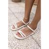Marylan Women's White Vegan Leather Sandals