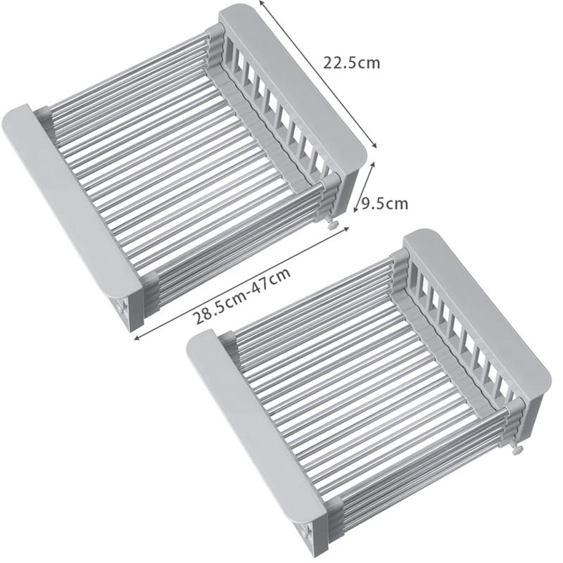 Подставка для кухонной мойки, регулируемая полка для сушки посуды из нержавеющей стали, держатель для тарелок, мисок, органайзер для посуды, сушилка для фруктов и овощей