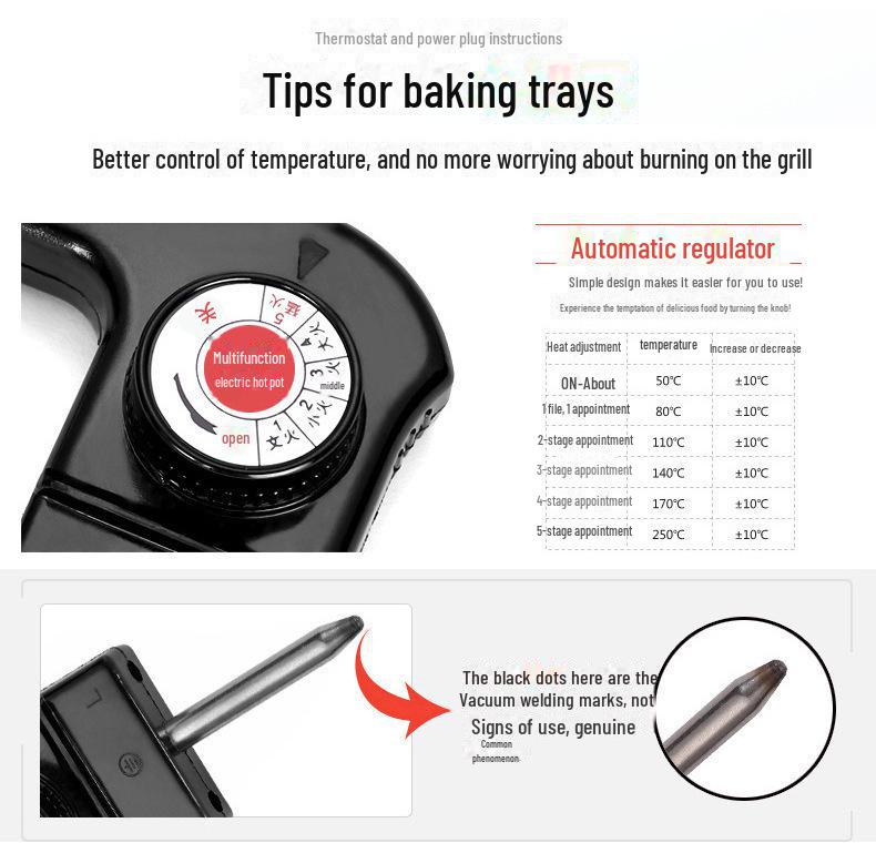 Многофункциональная электрическая кастрюля для шабу-шабу и гриля с антипригарным покрытием — доступны прямоугольные и круглые варианты