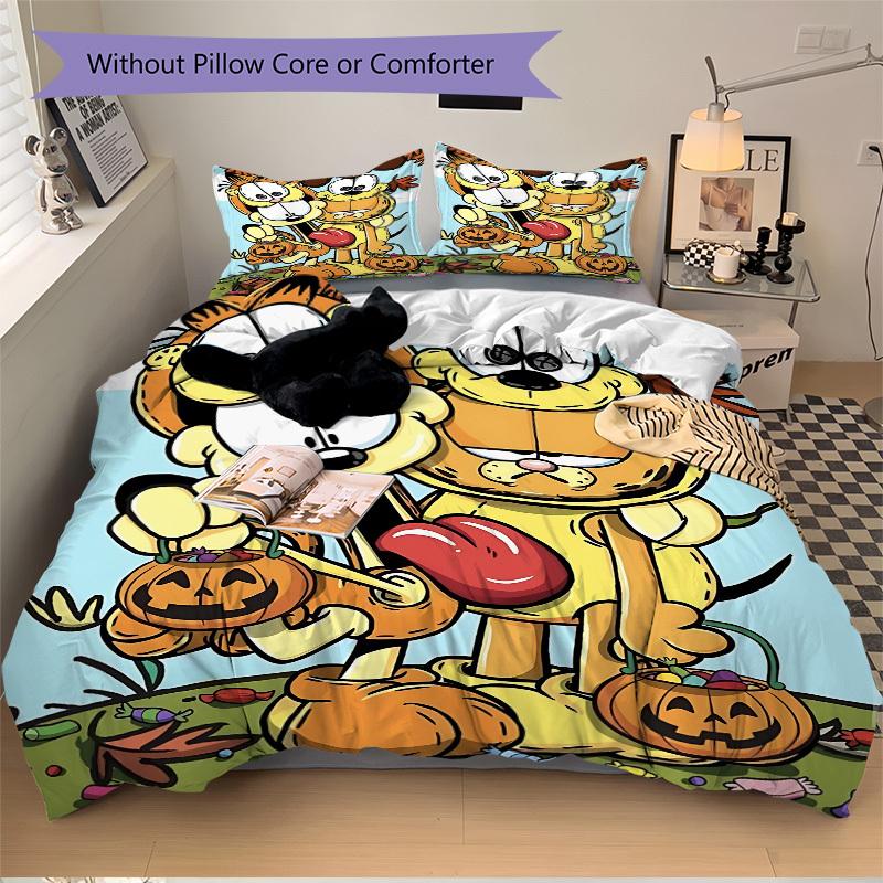 3pcs Garfield Duvet Cover Set, 1 Duvet Cover + 2 Pillowcases (No Insert), High-Definition Print, Home & Dorm Set yy251208020