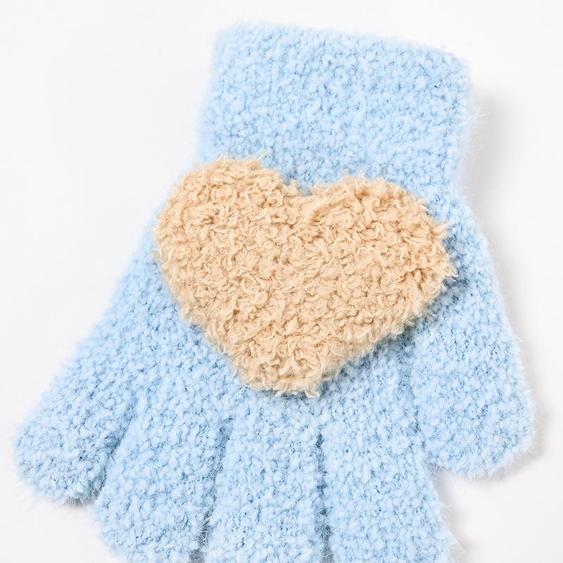Cozy Five-Finger Knitted Children's Gloves for Autumn/Winter