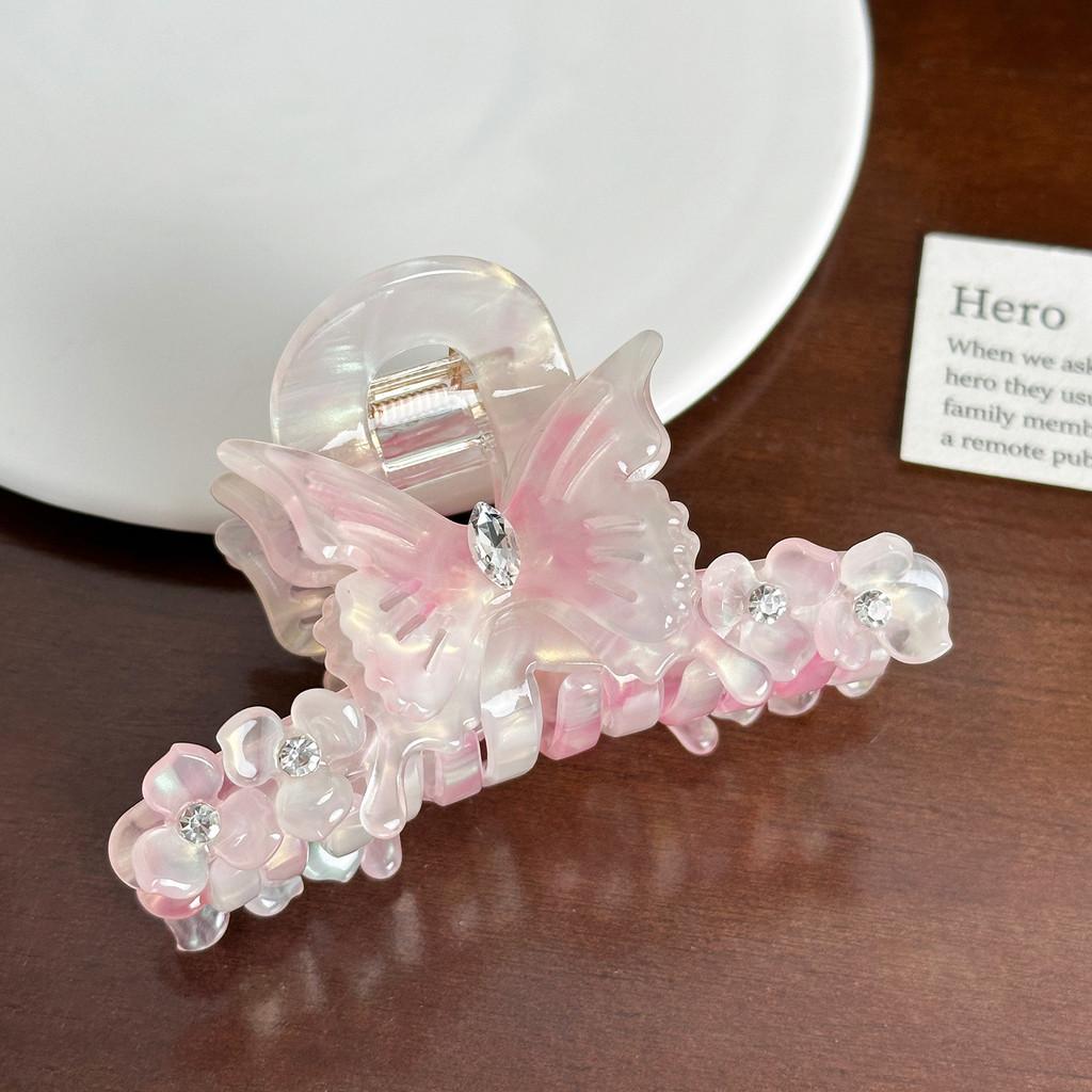 Rhinestone Butterfly Glamorous Hair Claw Clip For Trendy Updo And Styles Ponytail