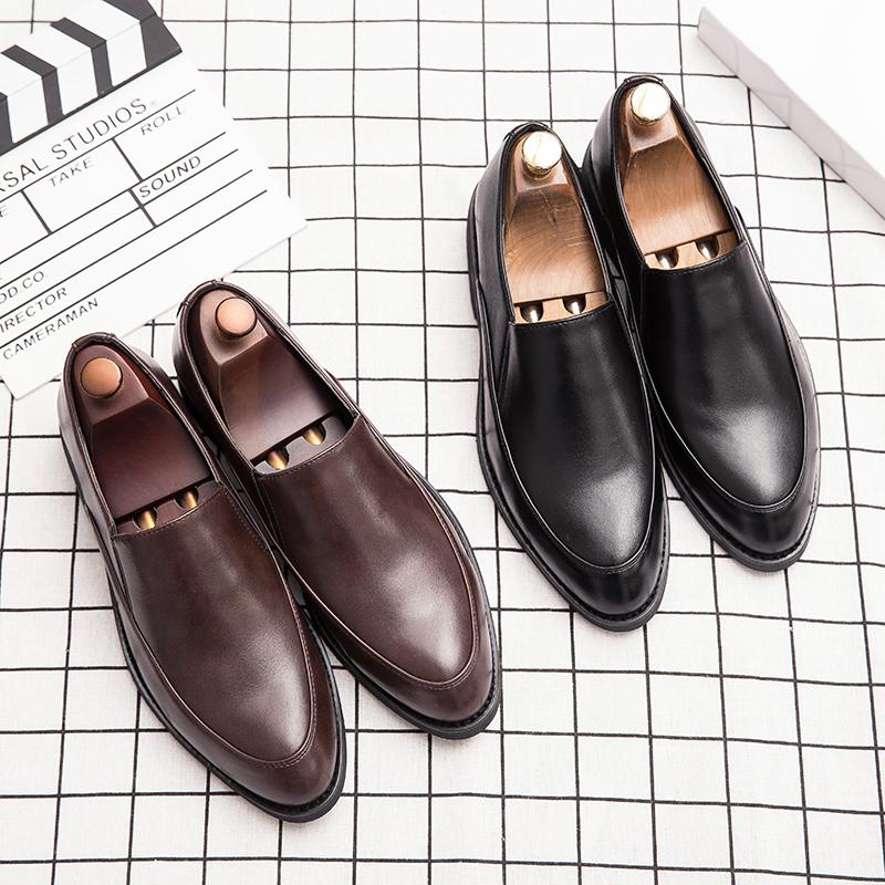 Mens Shoes Formal Dress Casual Leather Brown Black Designer Elegant Luxury Men Suit Shoes Wedding Driving Dropshipping Fashion