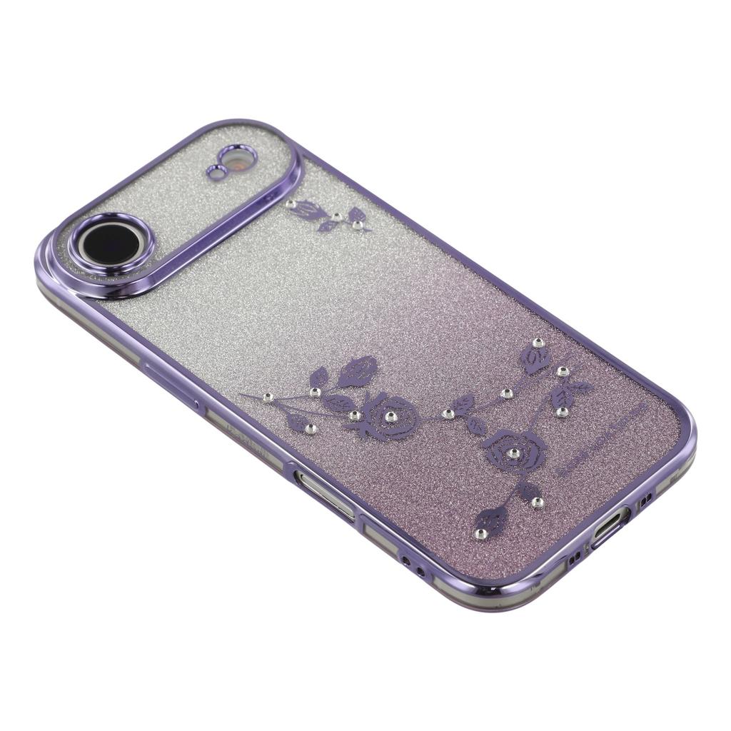 KADEM For iPhone 17 Air Case Flower Pattern TPU Gradient Phone Cover with Lanyards