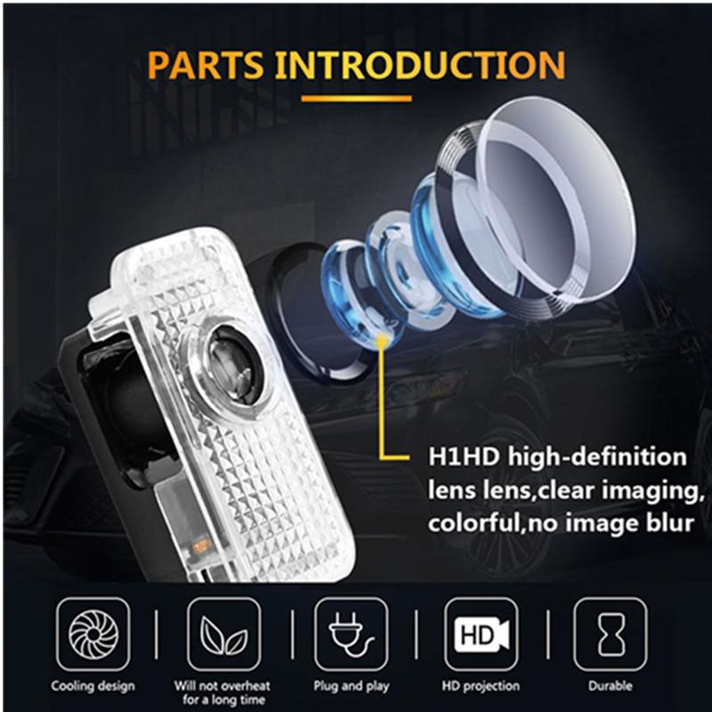 Led Car Door Logo Welcome Light For Audi A1 A3 A4 A5 A6 A7 A8 B5 B6 B7 R8 B9 Q3 Q5 Q7 S6 TT S3 S6 C5 C6 C7 A7 RS RS4 RS5 RS6