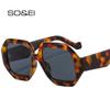SO & EI Ins популярные модные многоугольные квадратные женские солнцезащитные очки оттенка UV400 трендовые мужские ретро синие розовые солнцезащитные очки с градиентом
