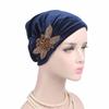 Fashion Women Diamonds Velvet Turban Cap