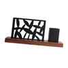 Square Tissue Dispenser Stainless Steel Napkin Paper Organizer with Wood Base Paper Towel Storage Rack for Kitchen