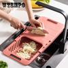 2 In 1 Creative Kitchen Telescopic Multi-function Cutting Board Fruit and Vegetable Chopping Board Sinks Drain Storage Basket Flexible Kitchen Tools