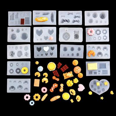 Коллекция мини-форм для лепки из ультралегкой глины и смолы для игры в еду: Круассан, Бисквит, Печенье, Пончик