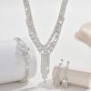 BLINGBAY женский комплект ювелирных изделий, милые романтические свадебные аксессуары, стразы, элегантное ожерелье, браслет, серьги, комплект женских современных ювелирных украшений, подарок
