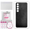 apgo Protective Skin Sticker for the Back Compatible with Meizu 20 Infinity, Wrap Film, Foil, Vinyl - Pattern Black Leather
