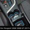 Для Peugeot 5008 3008 GT 2017-автомобильные аксессуары, внутренний резиновый дверной коврик, внутренняя противоскользящая накладка для чашки, накладка для ворот, левый руль