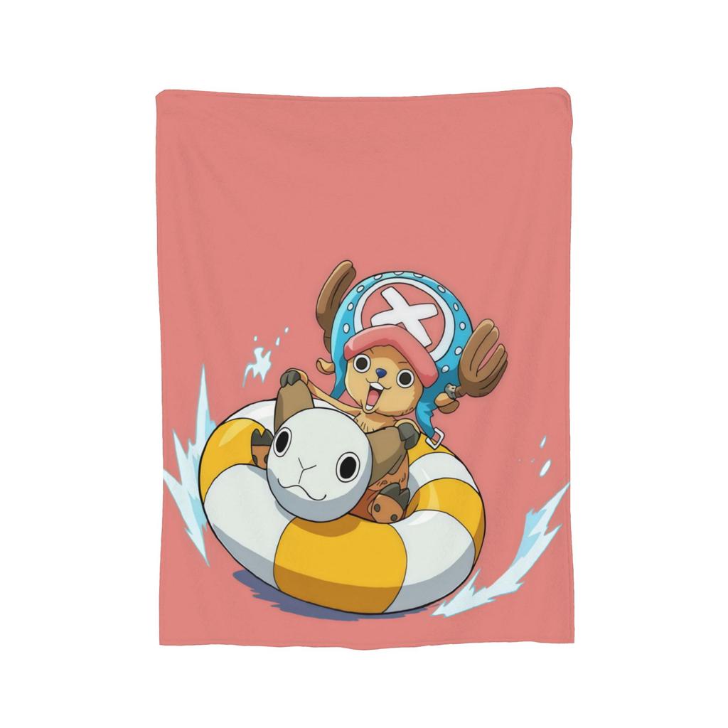 One Piece Tony Tony Chopper Anime Blanket Flannel Autumn/Winter Portable Soft Throw Blanket for Home Couch Bedspread