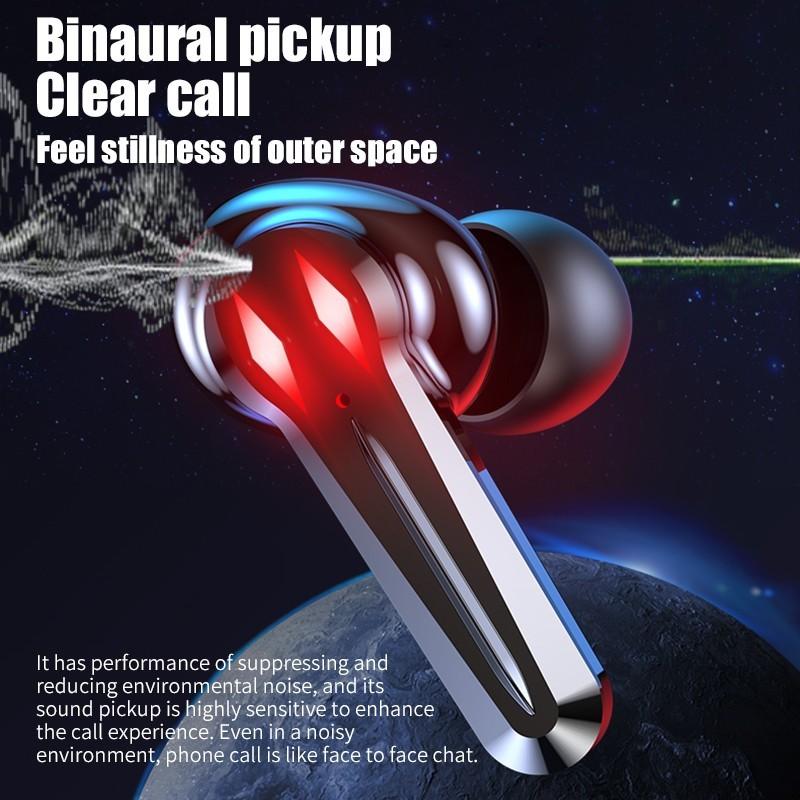Bluetooth-гарнитура TWS V5.1, зеркальный цифровой дисплей, красочная окружающая подсветка, стереогарнитура с низкой задержкой, игровая Bluetooth-гарнитура для киберспорта