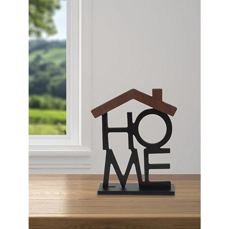 1 шт. Шикарная деревянная буква "HOME" в форме дома, декор, универсальное использование в помещении/на улице, идеальный подарок для дома и офиса, домашний декор, универсальный декор для гостиной