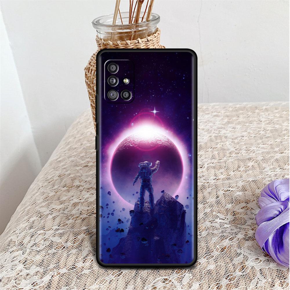 Чехол для Samsung Galaxy A52 A12 A51 A32 A71 A21s A22 A11 A02s A03 A23 A13 A53 A41 A31 A72, мягкий чехол для телефона, крутой одинокий космонавт