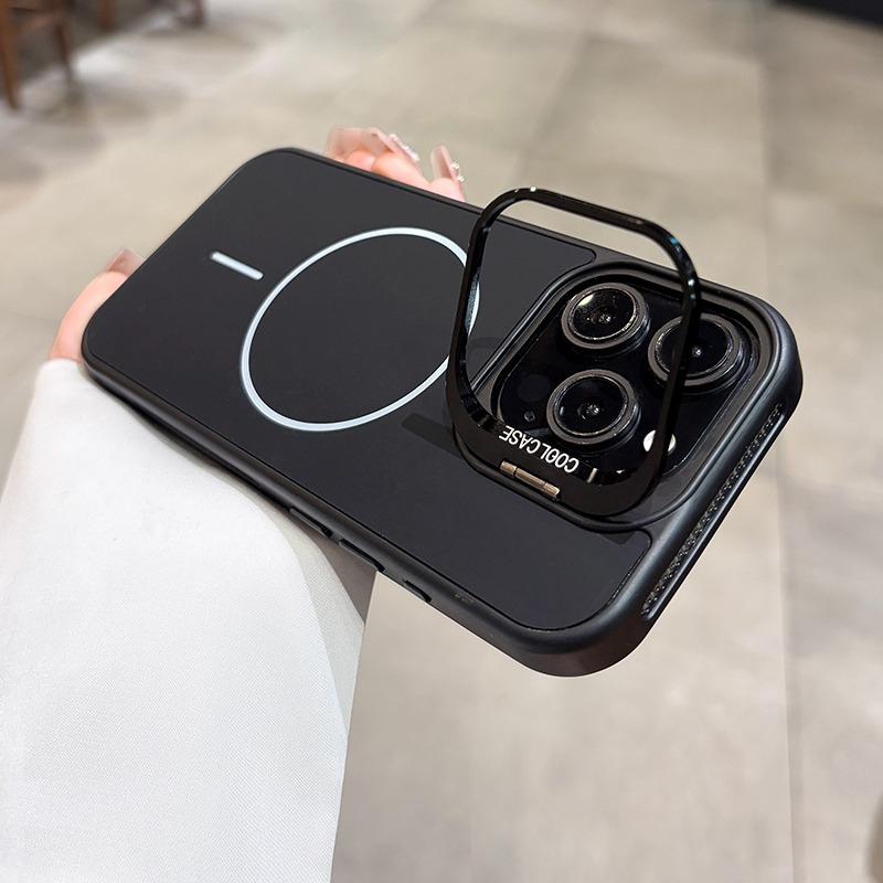 Роскошный силиконовый чехол для Magsafe для iPhone 17 16 15 14 13 12 Pro Max с подставкой-держателем для объектива и крышкой для iPhone Air 16 Plus