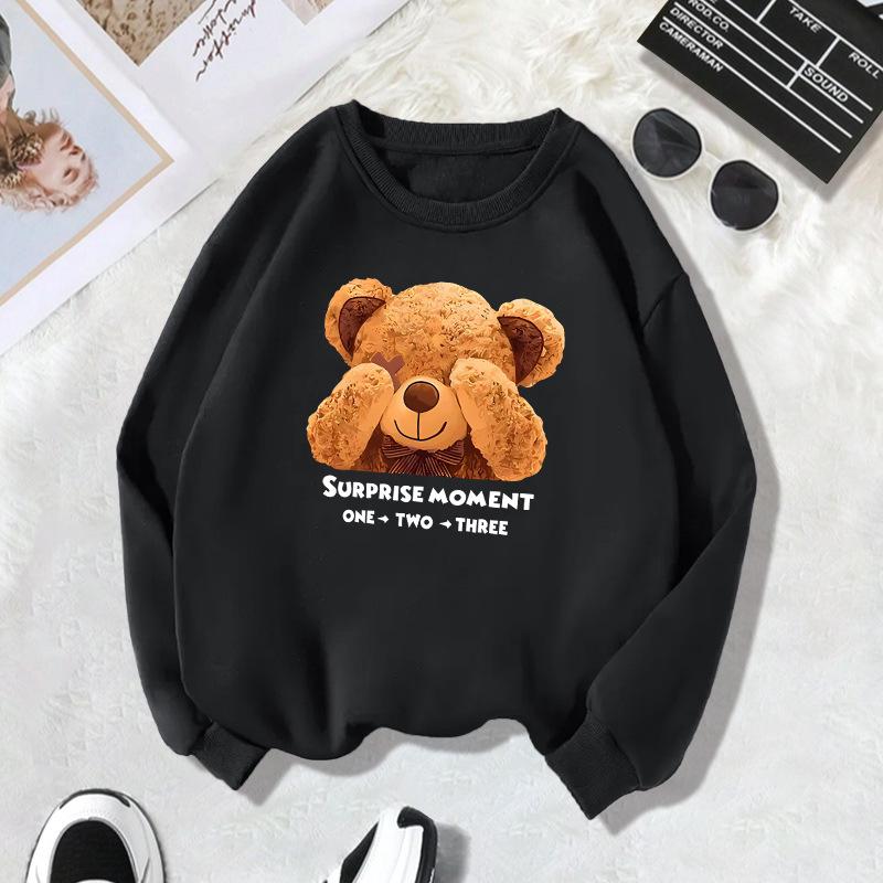 Women's Autumn/Winter Plus Velvet Round Neck Letter Print Sweater