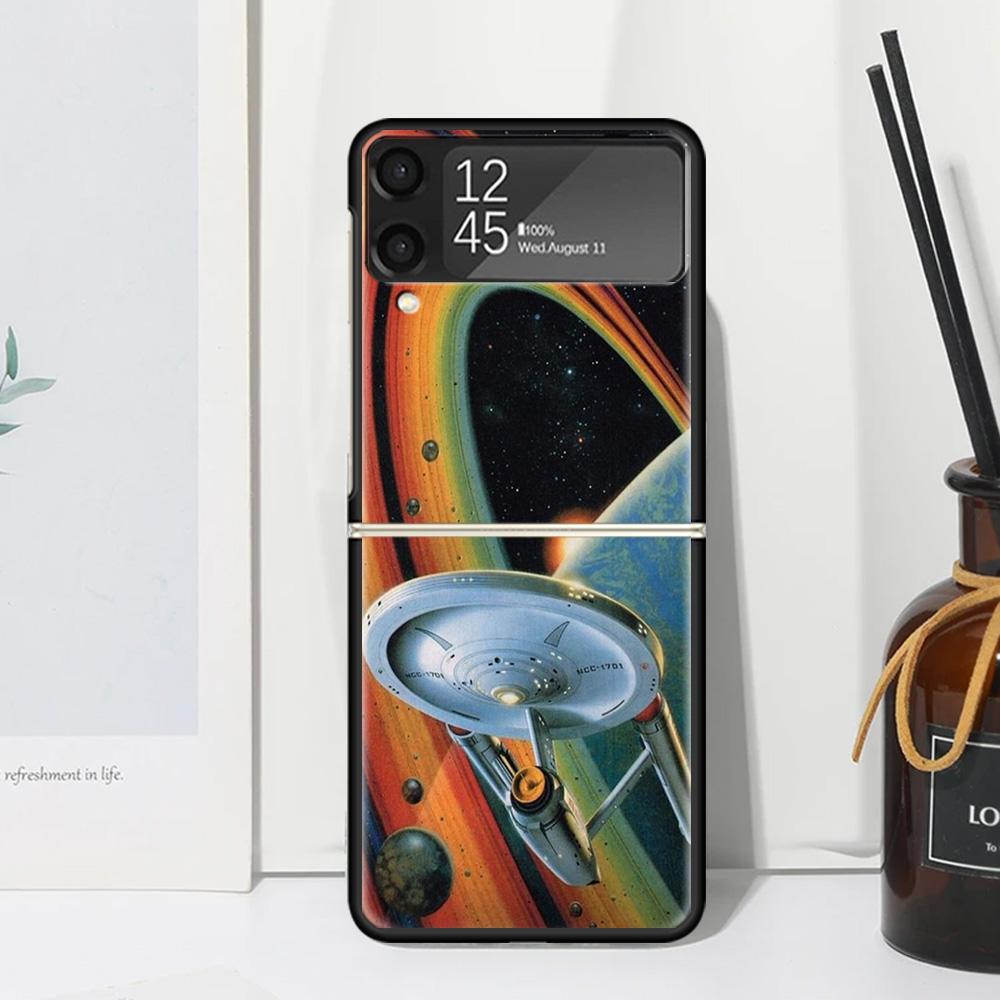 Чехол Star Movie T-Trek для телефона Samsung Galaxy Z Flip 7 6 5 4 3 5G Flip3 Flip4 Flip5 ZFlip6 ZFlip7 Черный Fundas Galaxy Z