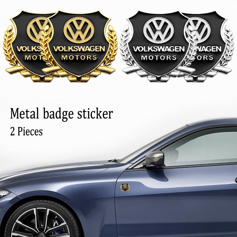 2Pc 3D Metal Badge Sticker Car Window Decoration Sticker Accessories For Volkswagen VW GTI Golf Polo Tiguan Passat Touareg Jetta