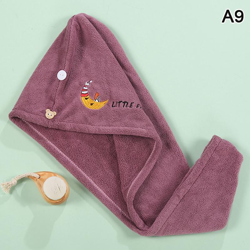 Быстросохнущая Супервпитывающая Шапочка-полотенце из Кораллового Вельвета для Сушки Волос, Шапочка для Ванны с Пуговицей для Спа, Красоты, После Купания и Ухода за Волосами