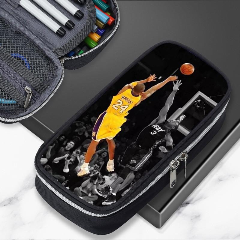 Cartoon NBA Basketball Star Stephen Curry Inspired Pencil Case Kids Boys Girls Large Capacity School Organizer