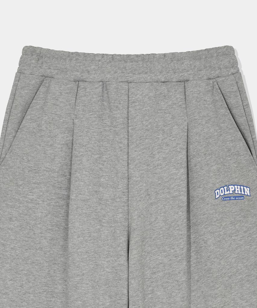 DOLPHIN WAVE APPAREL Брюки с одним защипом и силиконовым принтом-дельфином, меланжево-серые