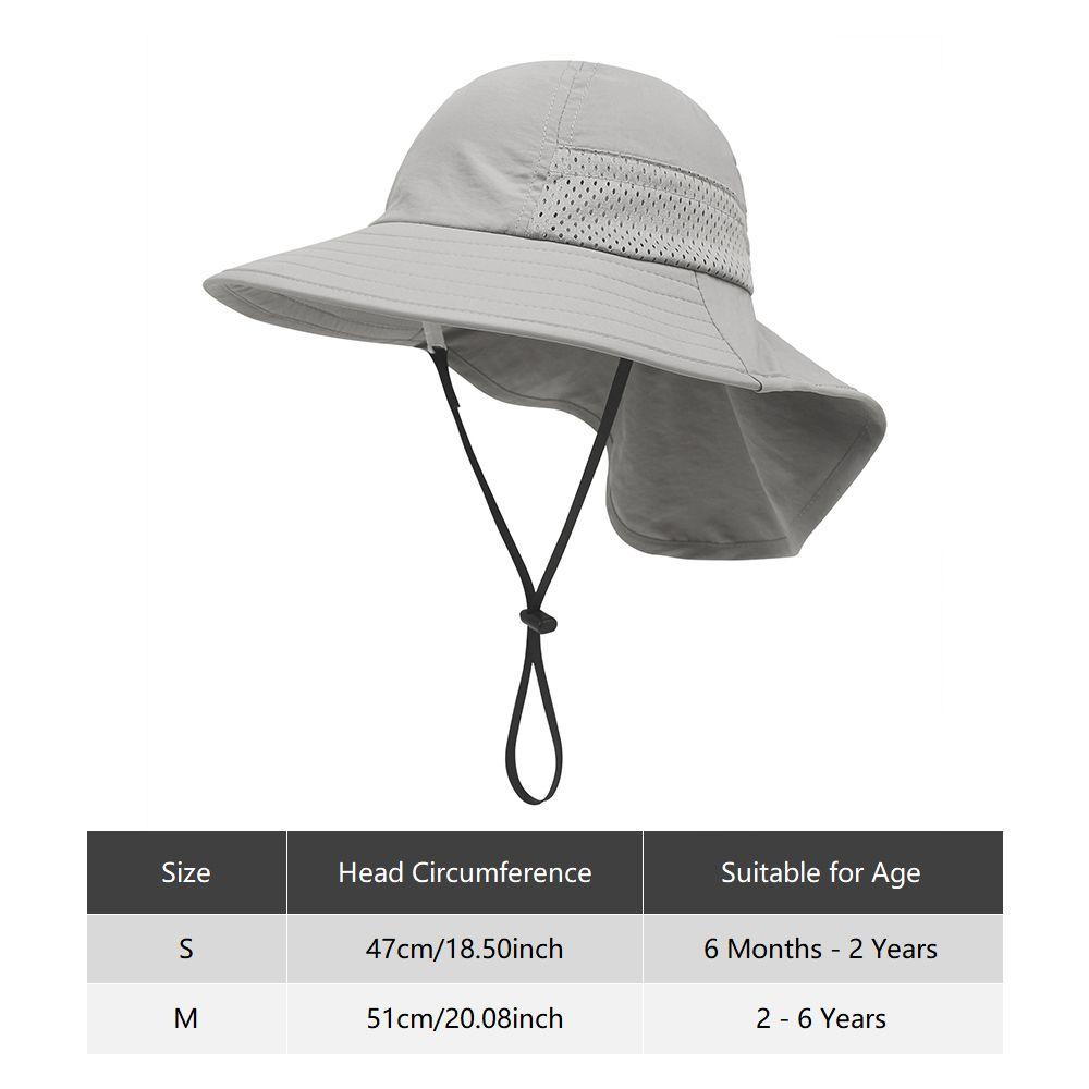 Large Brim Beach Hat Adjustable with Neck Flap Beach Play Hat Kids Sun Hat Sun Protection Hat
