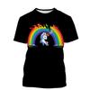 Summer Unicorn 3D Painted Art T-shirts Fashionable Casual Harajuku Fun Animal Streetwear Children's Boy and Girl Kids Unisex T-shirts